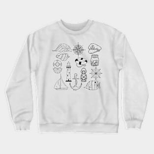 Nautical collection of images Crewneck Sweatshirt